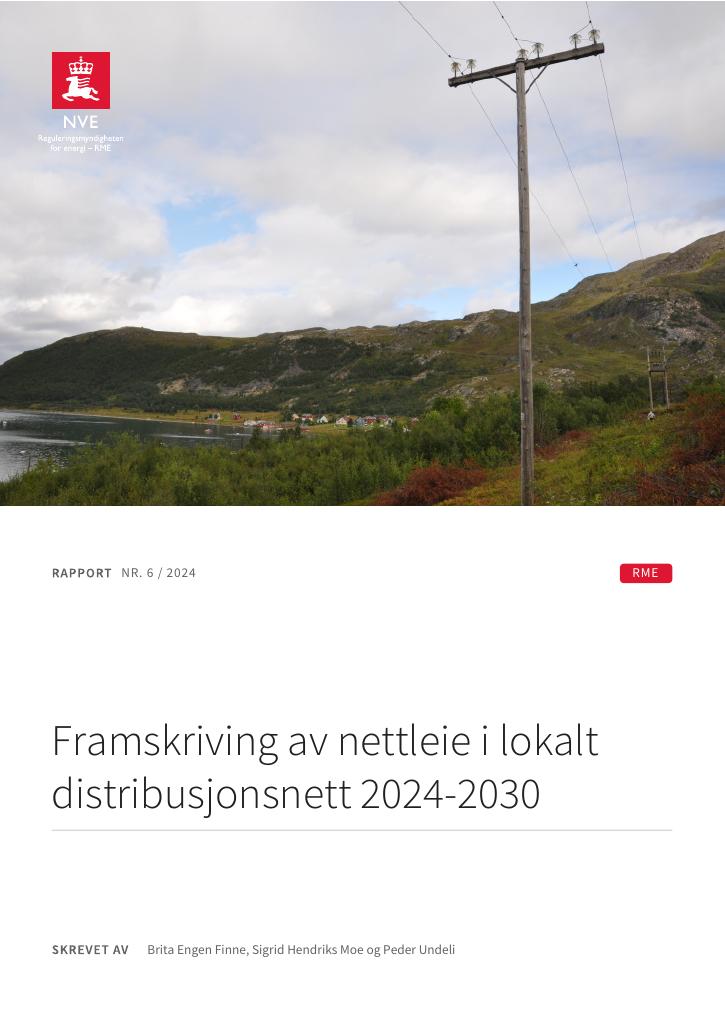 Forsiden av dokumentet Framskriving av nettleie i lokalt distribusjonsnett 2024-2030