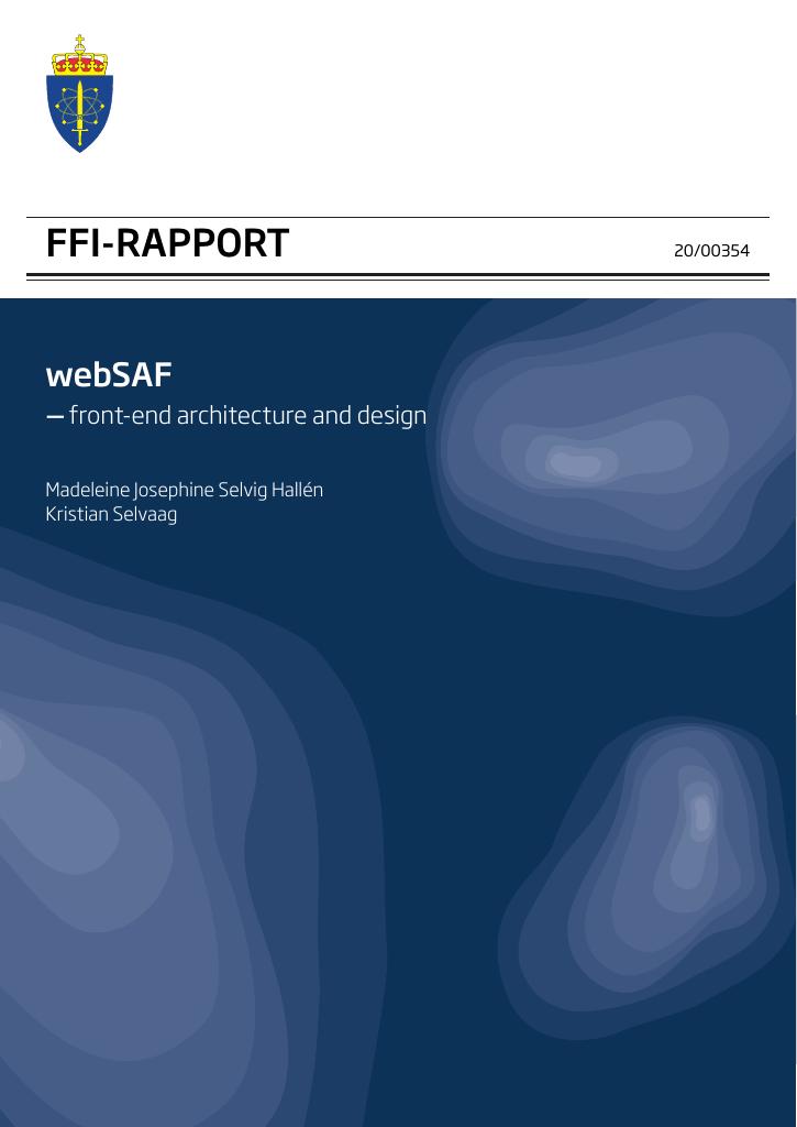 Forsiden av dokumentet webSAF : front-end architecture and design