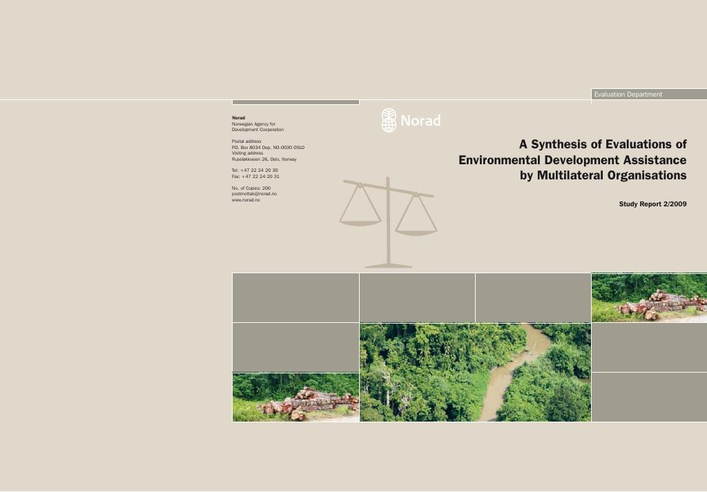 Forsiden av dokumentet A Synthesis of Evaluations of Environmental Development Assistance by Multilateral Organisations