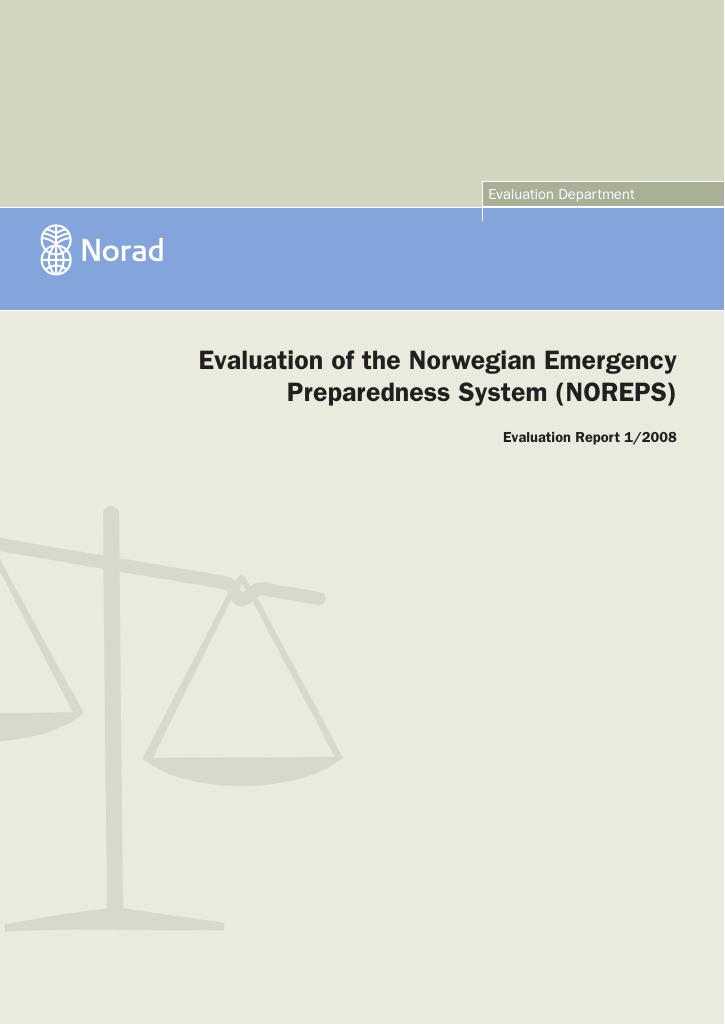 Forsiden av dokumentet Evaluation of the Norwegian Emergency Preparedness System (NOREPS)