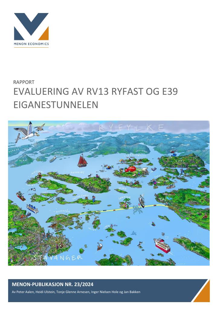 Forsiden av dokumentet Evaluering av Rv13 Ryfast og E39 Eiganestunnelen