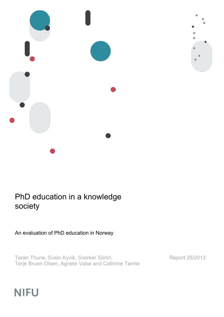 Forsiden av dokumentet PhD education in a knowledge society