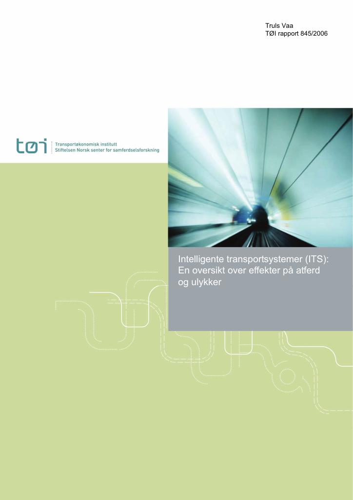Forsiden av dokumentet Intelligente transportsystemer (ITS)