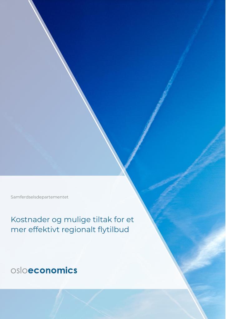 Forsiden av dokumentet Kostnader og mulige tiltak for et mer effektivt regionalt flytilbud