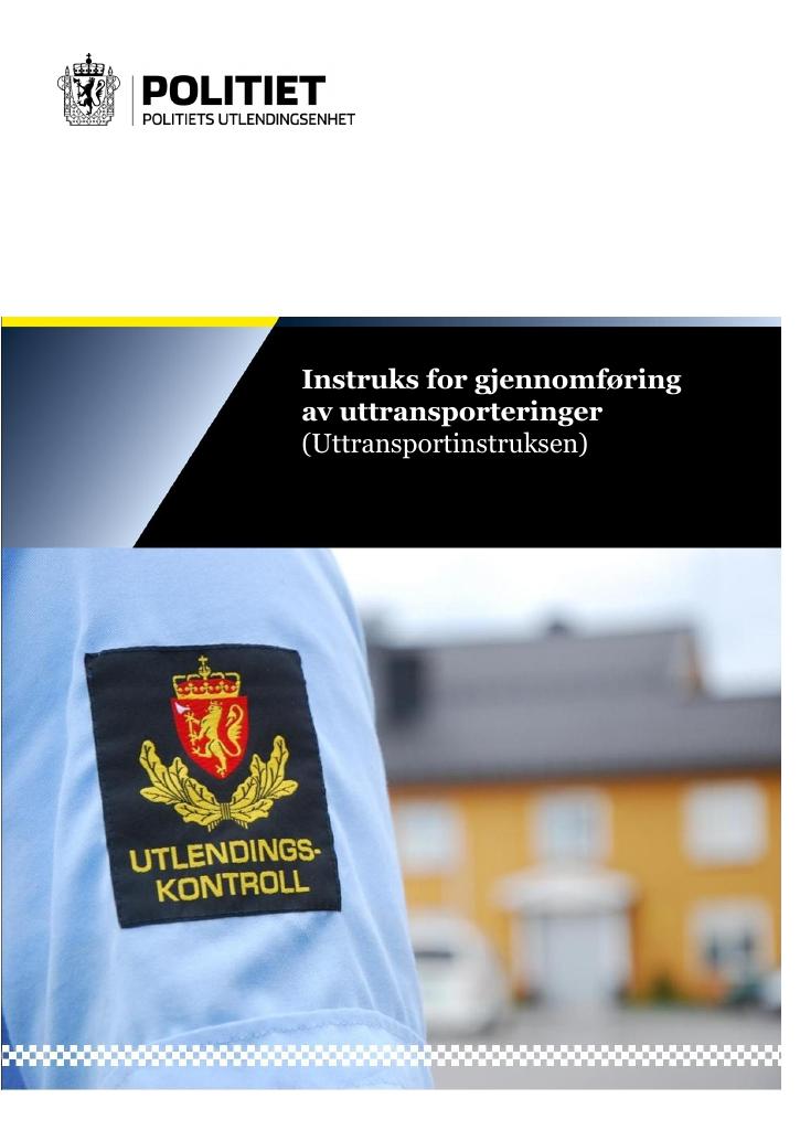 Forsiden av dokumentet Instruks for gjennomføring av uttransporteringer