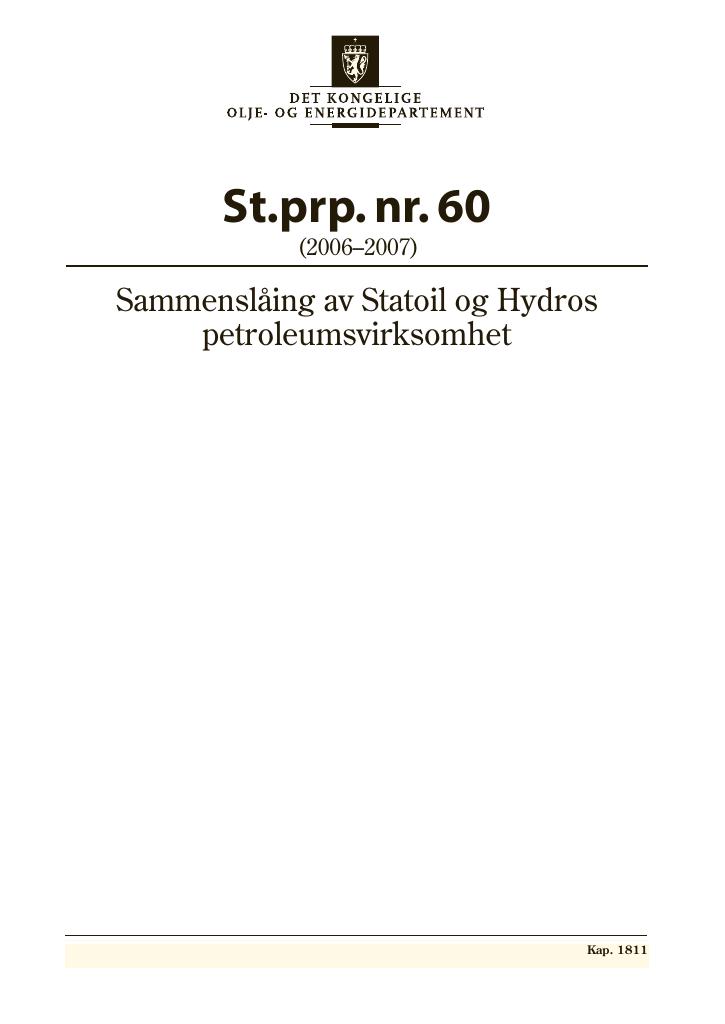 Forsiden av dokumentet St.prp. nr. 60 (2006-2007)