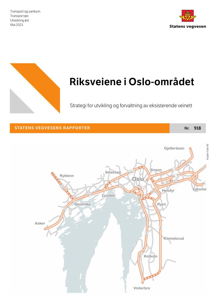 Forsiden av dokumentet Riksveiene i Oslo-området