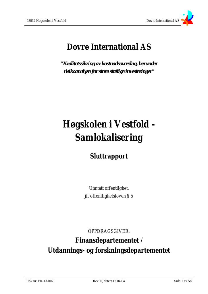 Forsiden av dokumentet HiV samlokalisering