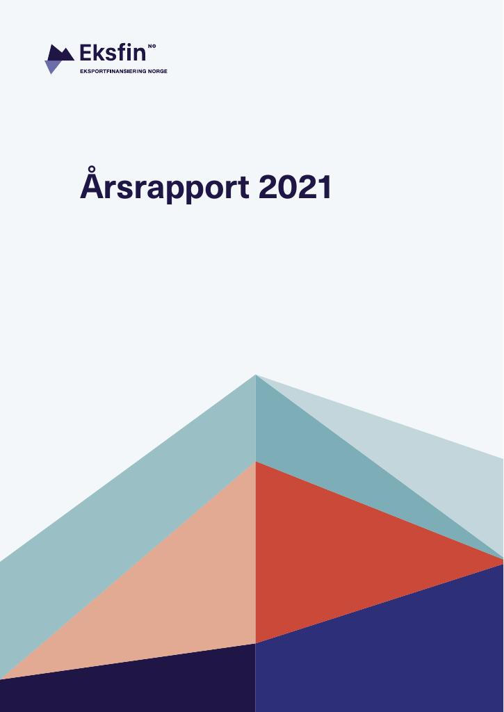 Forsiden av dokumentet Årsrapport Eksportfinansiering Norge 2021