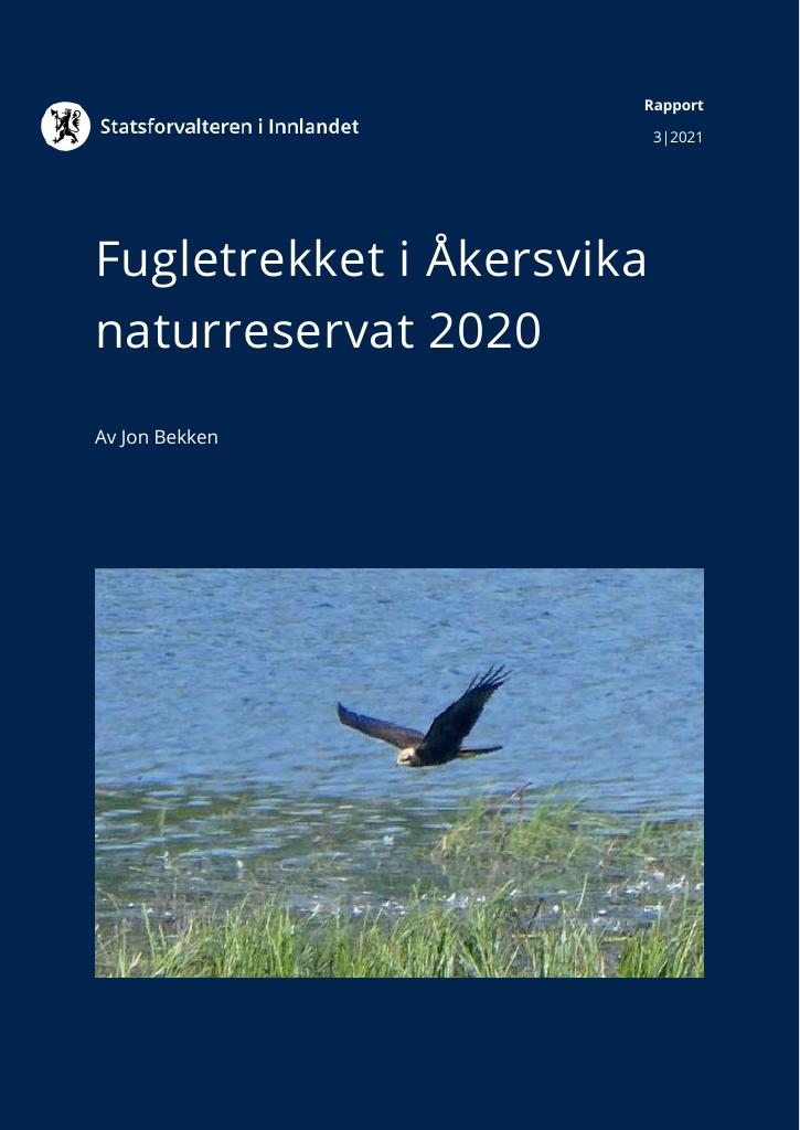 Forsiden av dokumentet Fugletrekket i Åkersvika naturreservat 2020