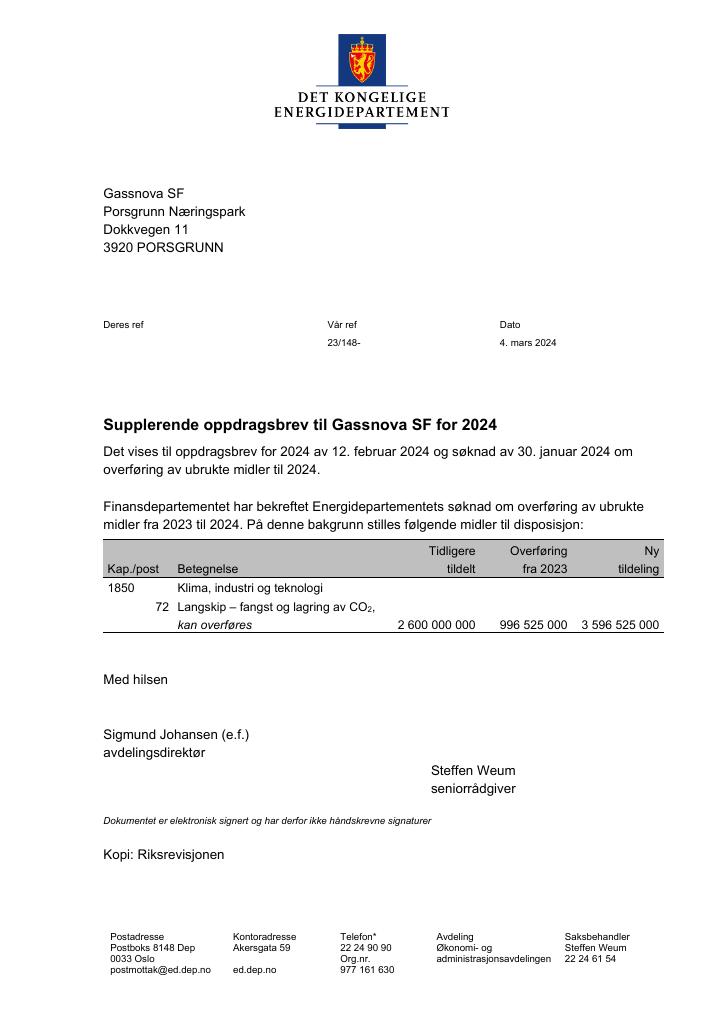 Forsiden av dokumentet Supplerende 1 2024