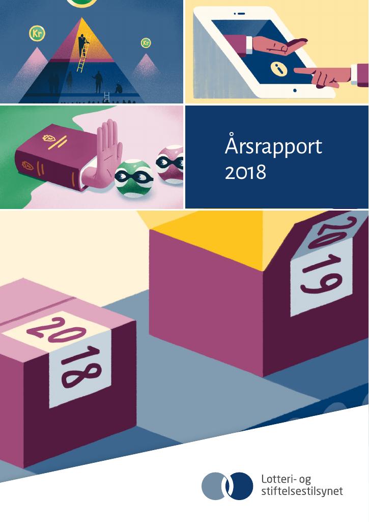 Forsiden av dokumentet Årsrapport Lotteri- og stiftelsestilsynet 2018