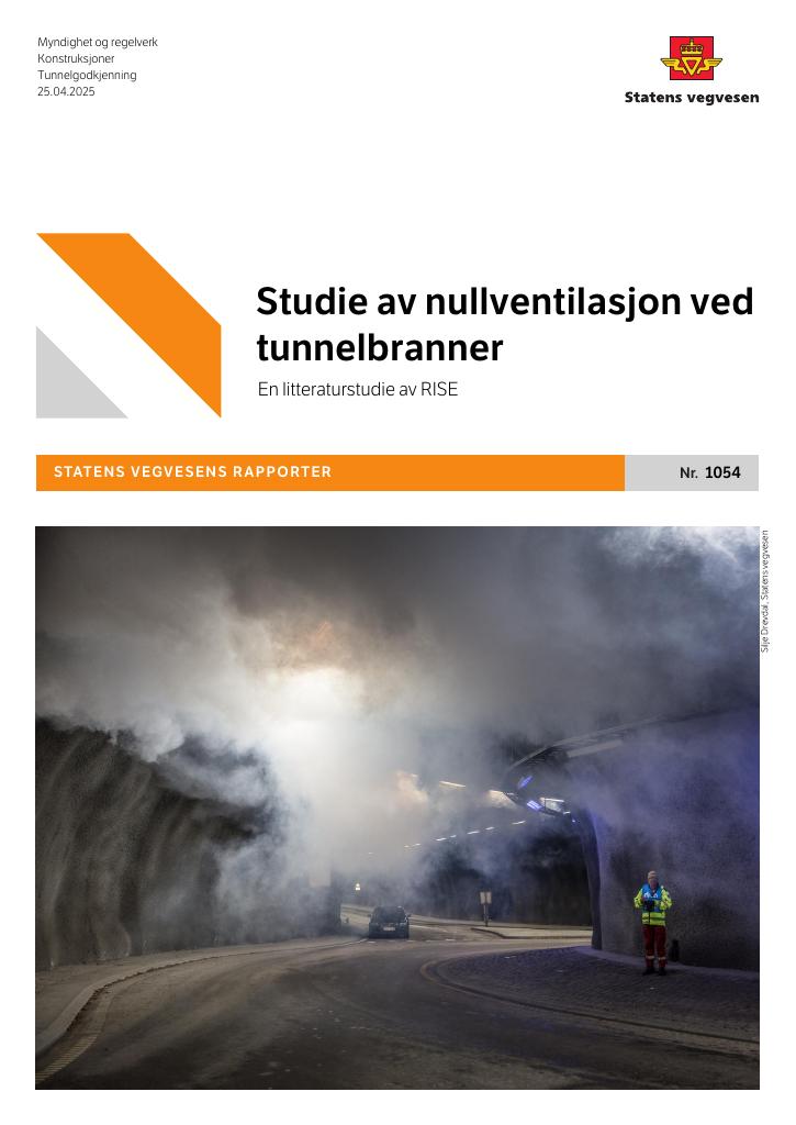 Forsiden av dokumentet Studie av nullventilasjon ved tunnelbranner