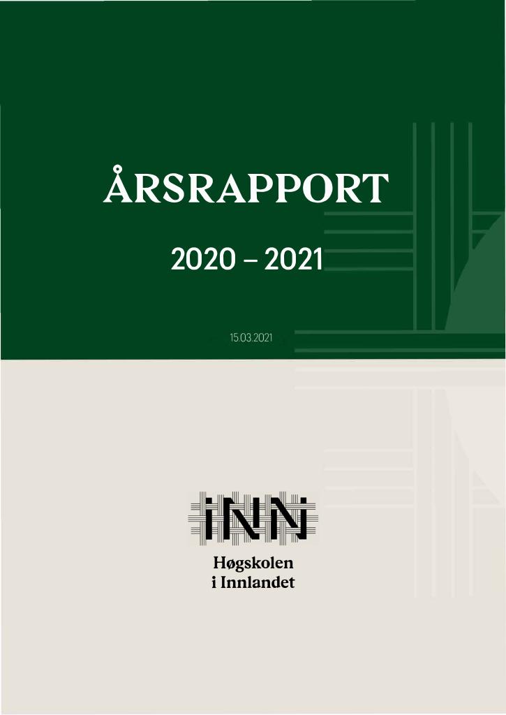 Forsiden av dokumentet Årsrapport Høgskolen i Innlandet 2020