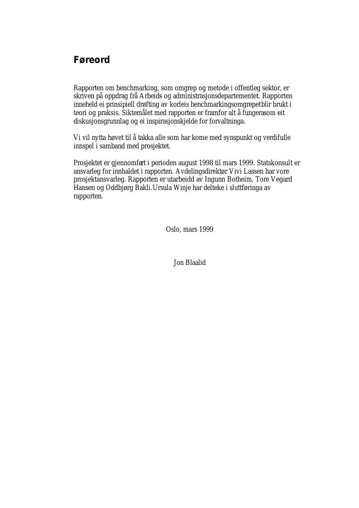 Forsiden av dokumentet Benchmarking som omgrep og metode i offentleg sektor (nynorsk)