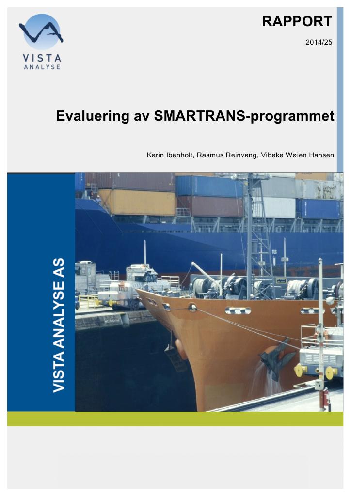 Forsiden av dokumentet Evaluering av SMARTRANS-programmet