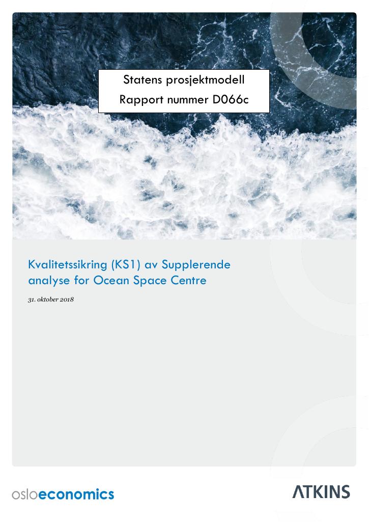 Forsiden av dokumentet Ocean Space Centre (supplerende analyse)