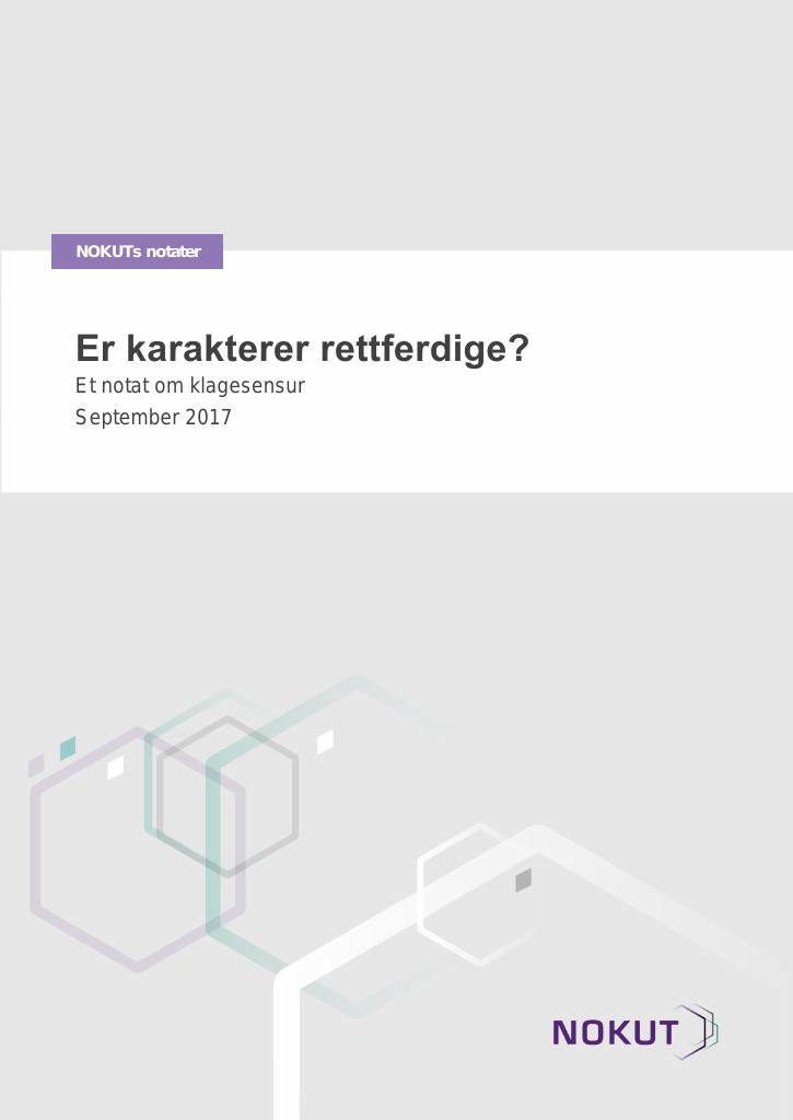 Forsiden av dokumentet Er karakterer rettferdige?