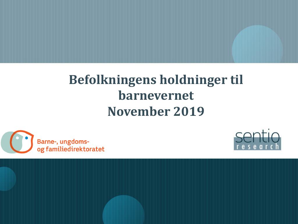 Forsiden av dokumentet Befolkningens holdninger til barnevernet.