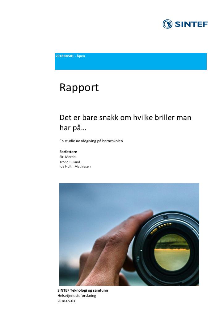 Forsiden av dokumentet Det er bare snakk om hvilke briller man har på…