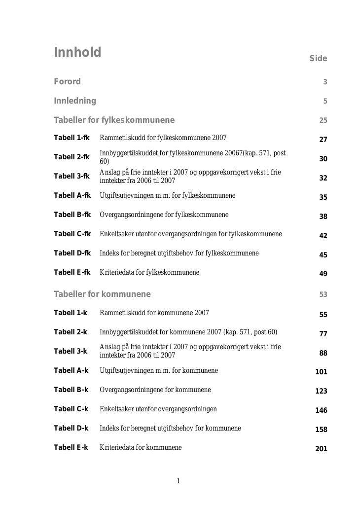 Forsiden av dokumentet Inntektssystemet for kommuner og fylkeskommuner 2007