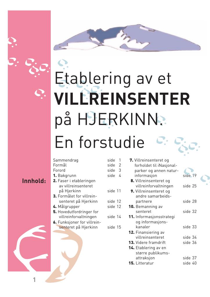 Forsiden av dokumentet Etablering av et villreinsenter på Hjerkinn