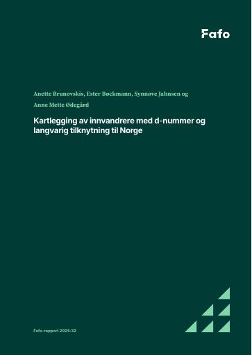 Forsiden av dokumentet Kartlegging av innvandrere med d-nummer og langvarig tilknytning til Norge