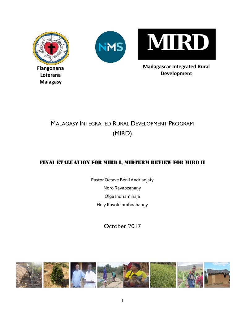 Forsiden av dokumentet Final evaluation for MIRD I, Midterm review for MIRD II