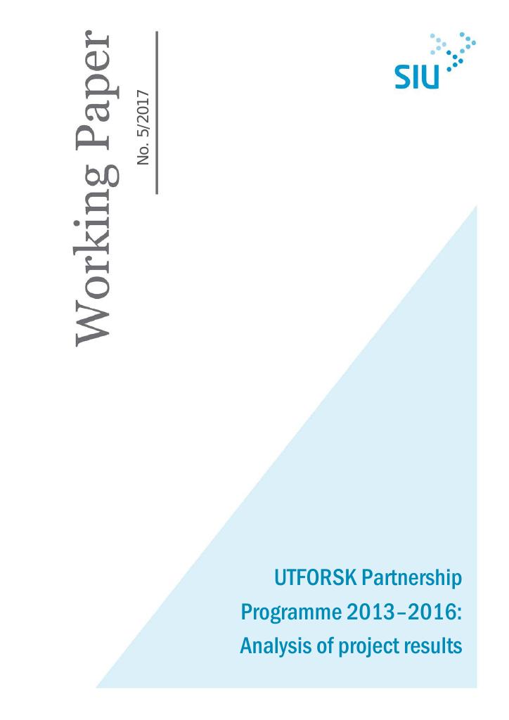 Forsiden av dokumentet UTFORSK Partnership Programme 2013–2016: Analysis of project results