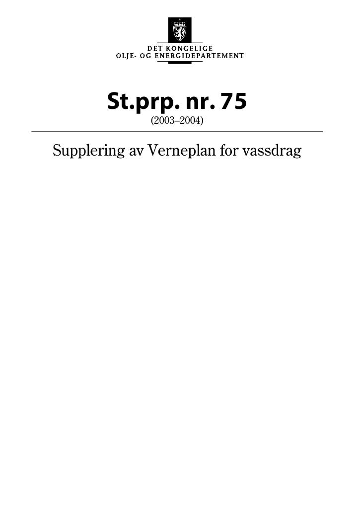 Forsiden av dokumentet St.prp. nr. 75 (2003-2004)