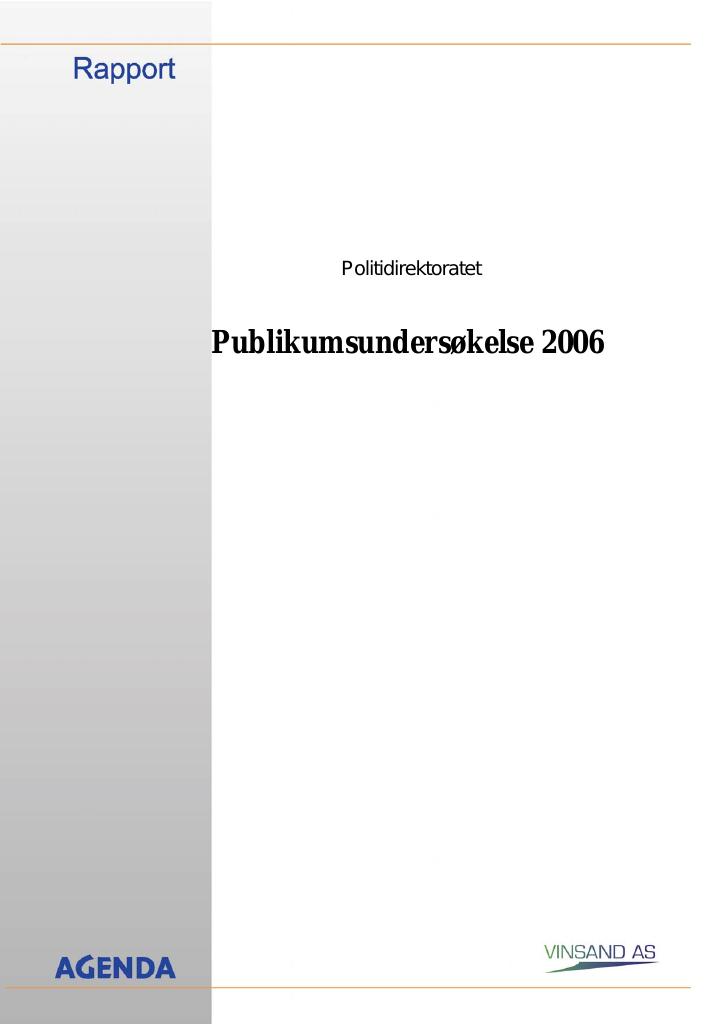 Forsiden av dokumentet Publikumsundersøkelse 2006