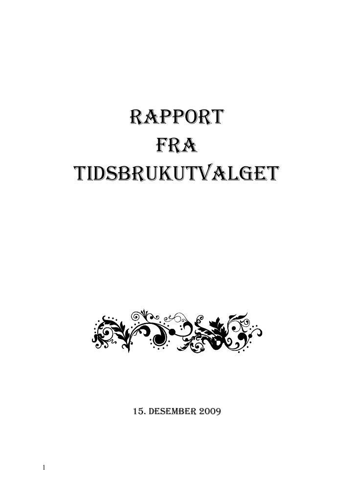 Forsiden av dokumentet Rapport fra Tidsbrukutvalget