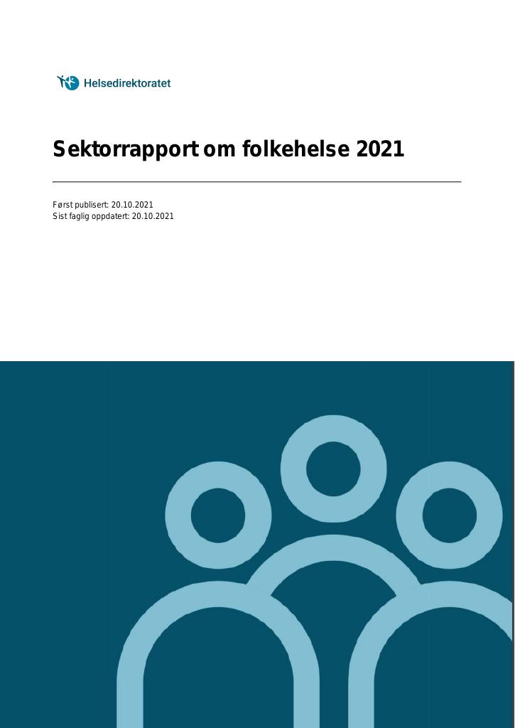 Forsiden av dokumentet Sektorrapport om folkehelse