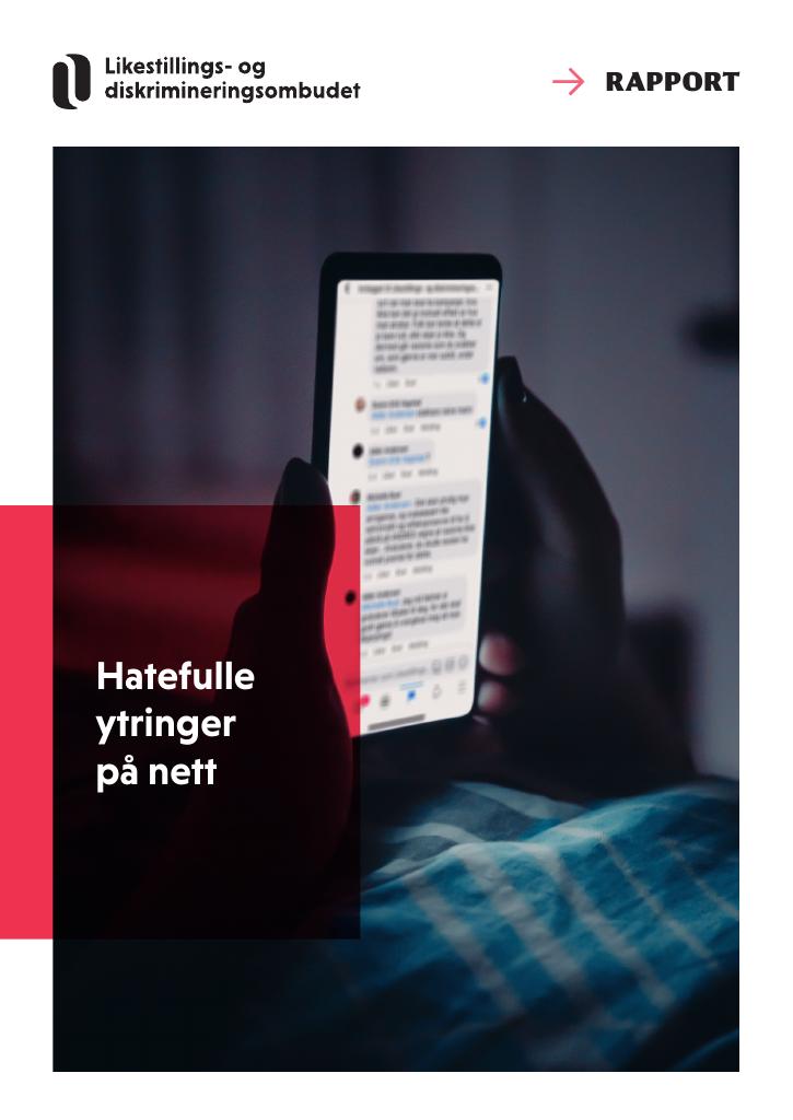 Forsiden av dokumentet Hatefulle ytringer på nett