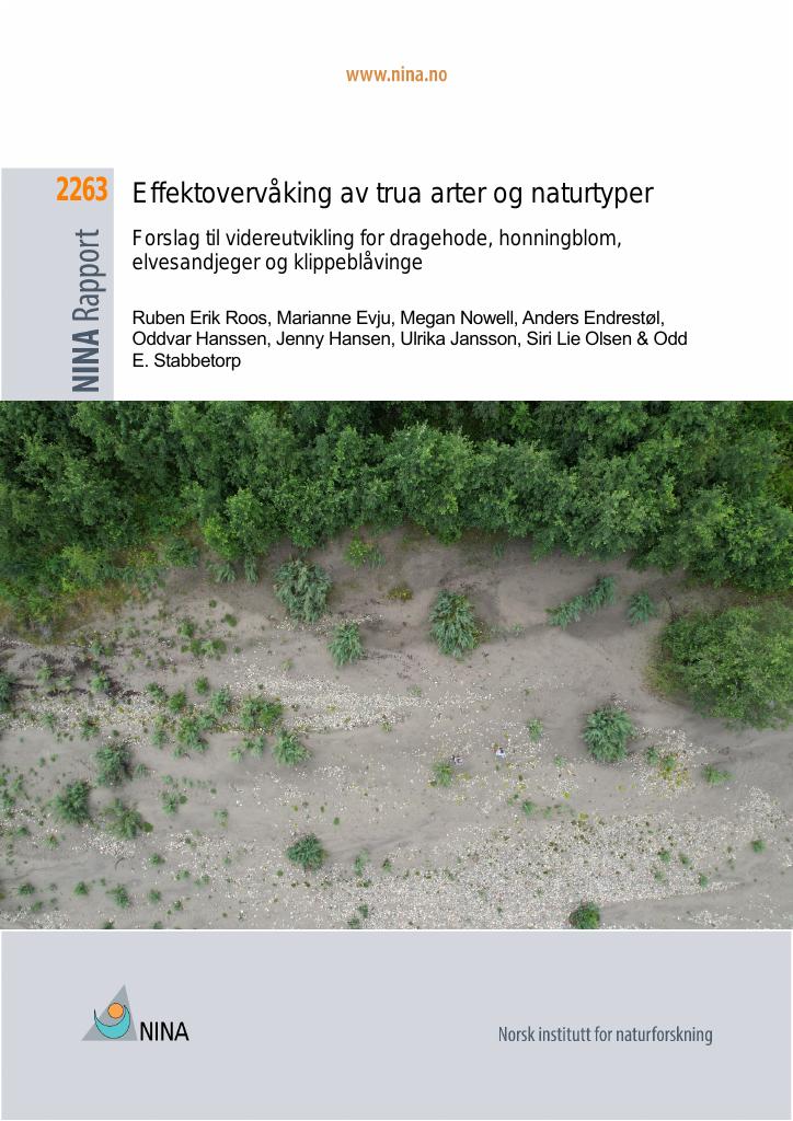 Forsiden av dokumentet Effektovervåking av trua arter og naturtype M-2506