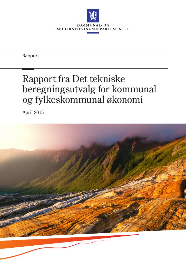 Forsiden av dokumentet Rapport fra Det tekniske beregningsutvalg for kommunal og fylkeskommunal økonomi