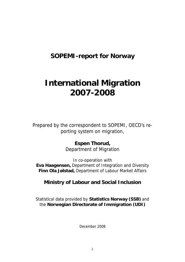 Forsiden av dokumentet International Migration 2007-2008