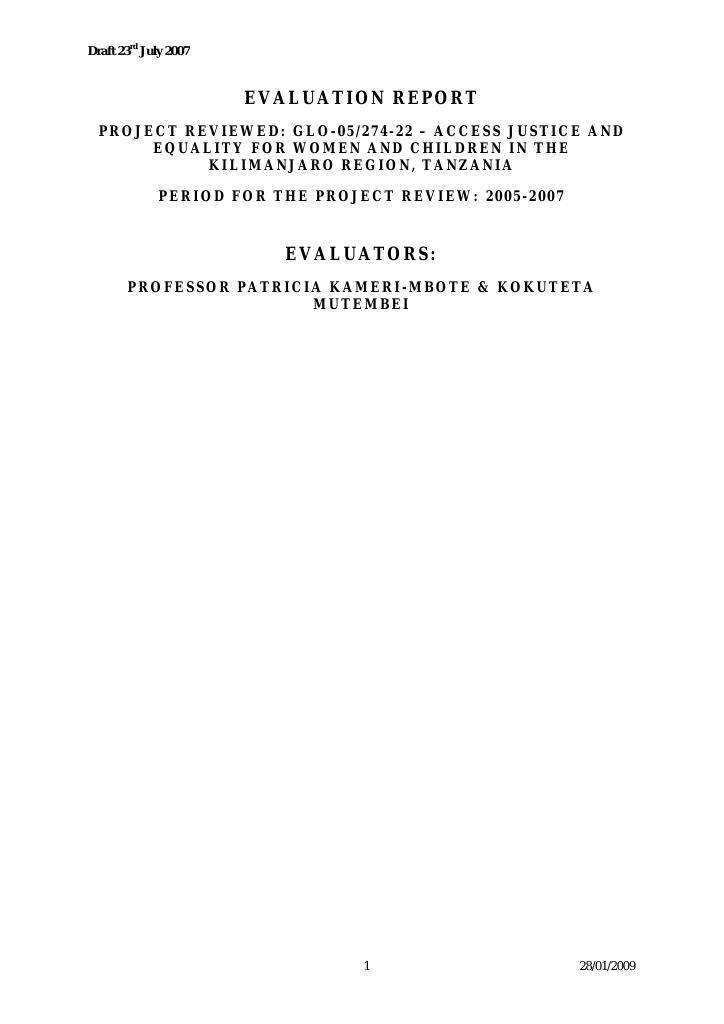 Forsiden av dokumentet Access Justice and Equality for Women and Children in the Kilimanjaro Region, Tanzania