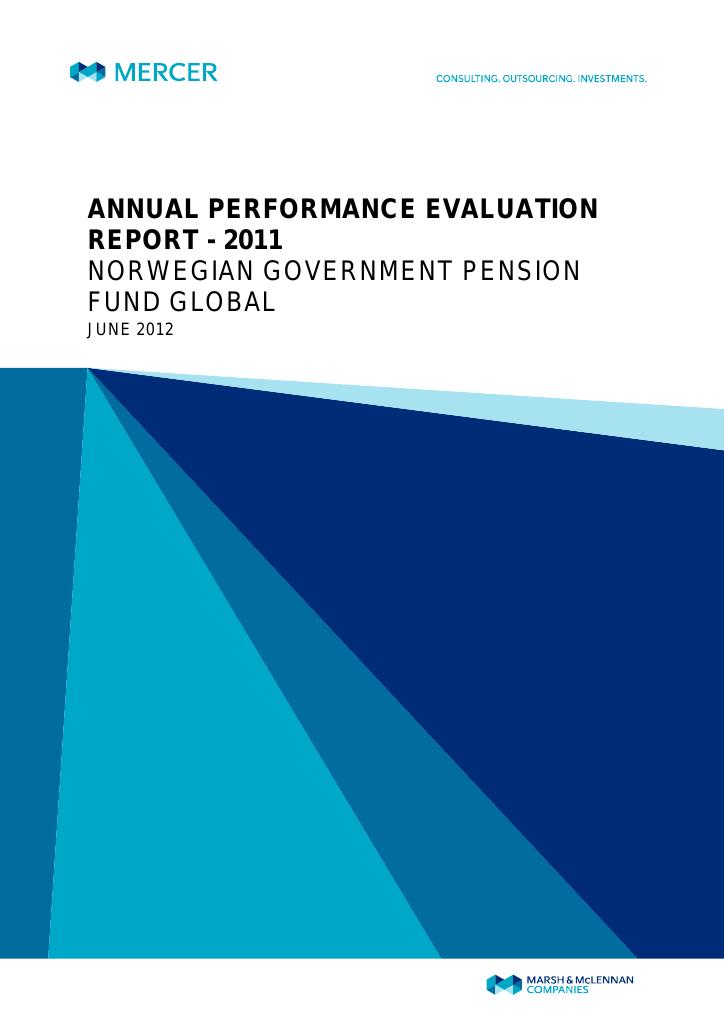 Forsiden av dokumentet Annual Performance Evaluation Report - 2011
