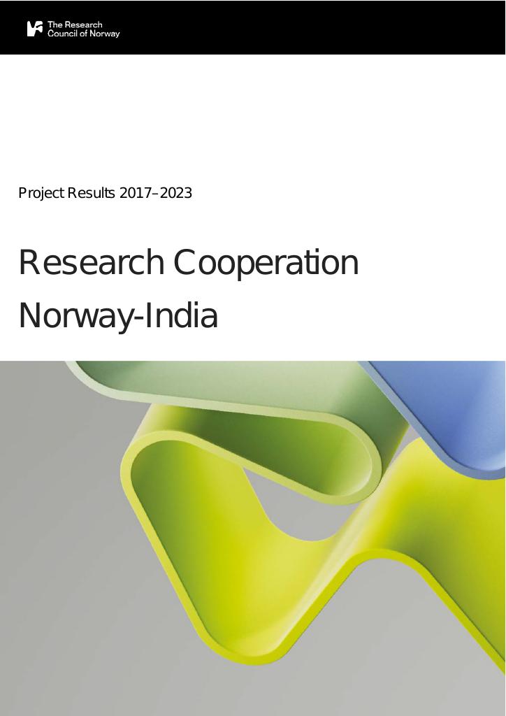 Forsiden av dokumentet Research Cooperation Norway-India