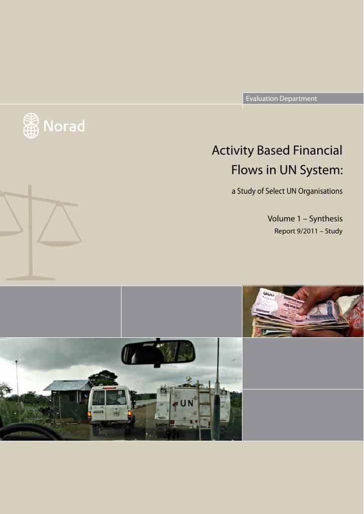 Forsiden av dokumentet Activity Based Financial Flows in UN System: a Study of Select UN Organisations