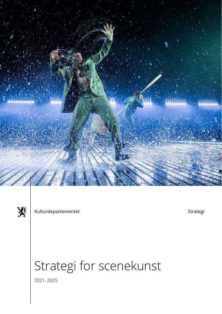 Forsiden av dokumentet Strategi for scenekunst 2021-2025