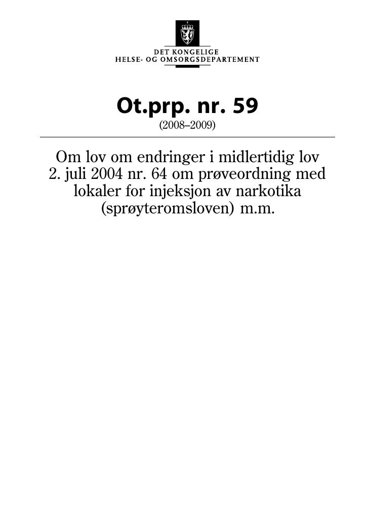 Forsiden av dokumentet Ot.prp. nr. 59 (2008-2009)