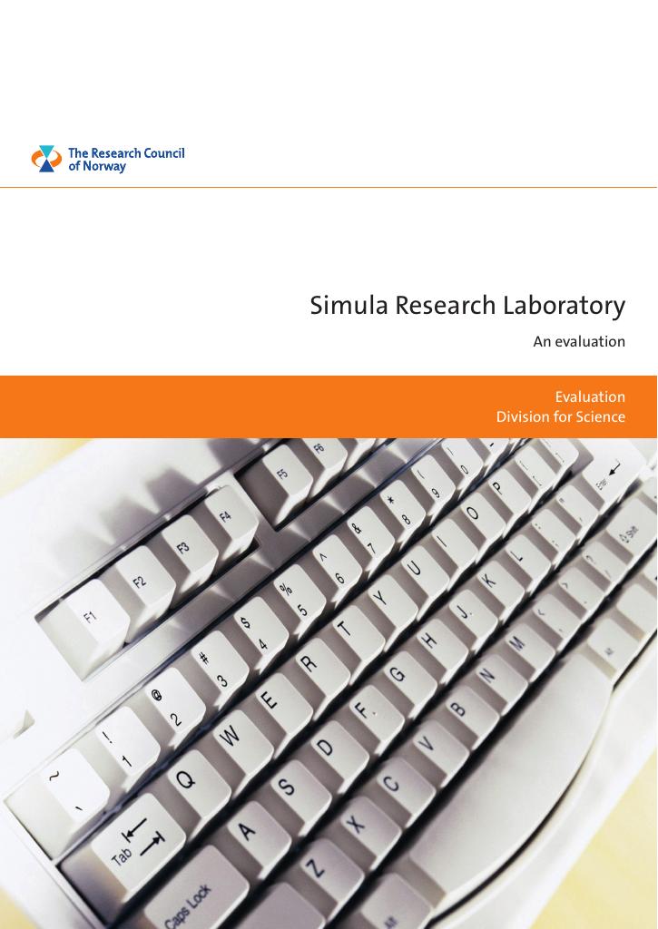 Forsiden av dokumentet Evaluation - Simula Research Laboratory