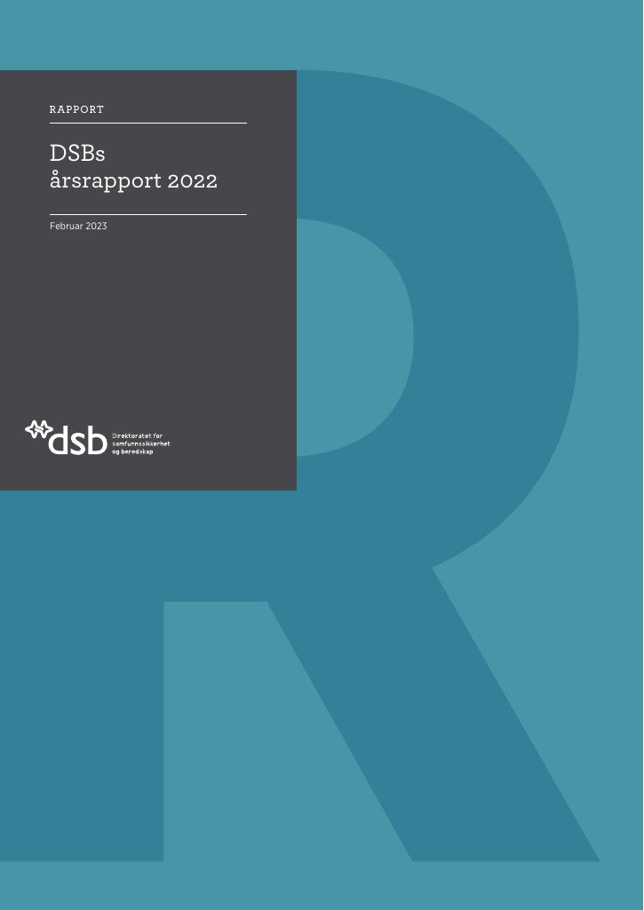 Forsiden av dokumentet Årsrapport DSB 2022