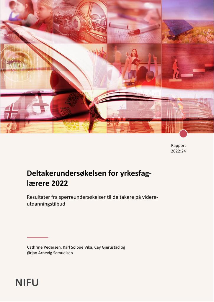 Forsiden av dokumentet Deltakerundersøkelse for yrkesfaglærere som tar videreutdanning 2022