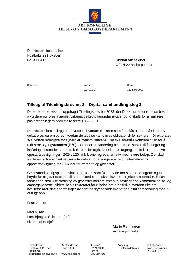 Forsiden av dokumentet supplerende 3 2023