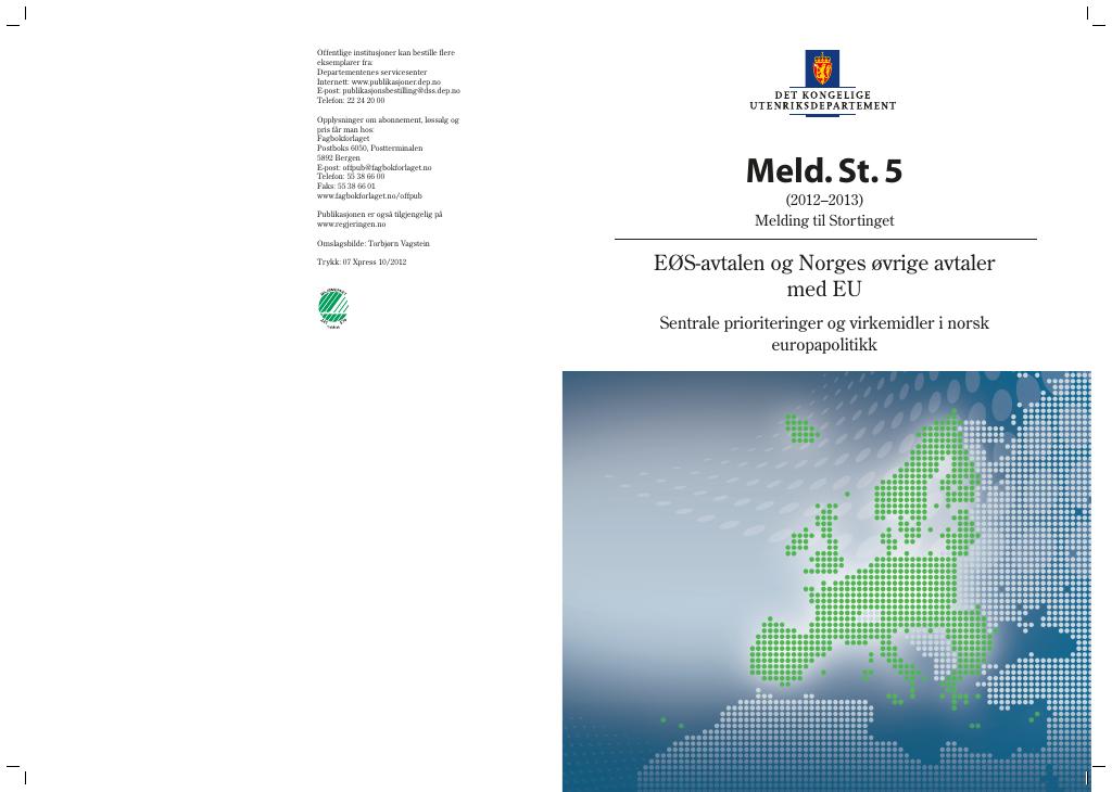Forsiden av dokumentet Meld. St. 5  (2012–2013)