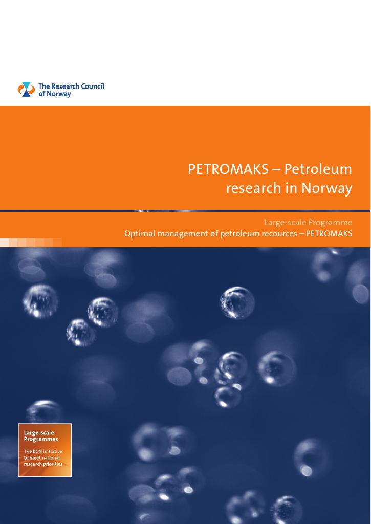 Forsiden av dokumentet PETROMAKS - Petroleum research in Norway