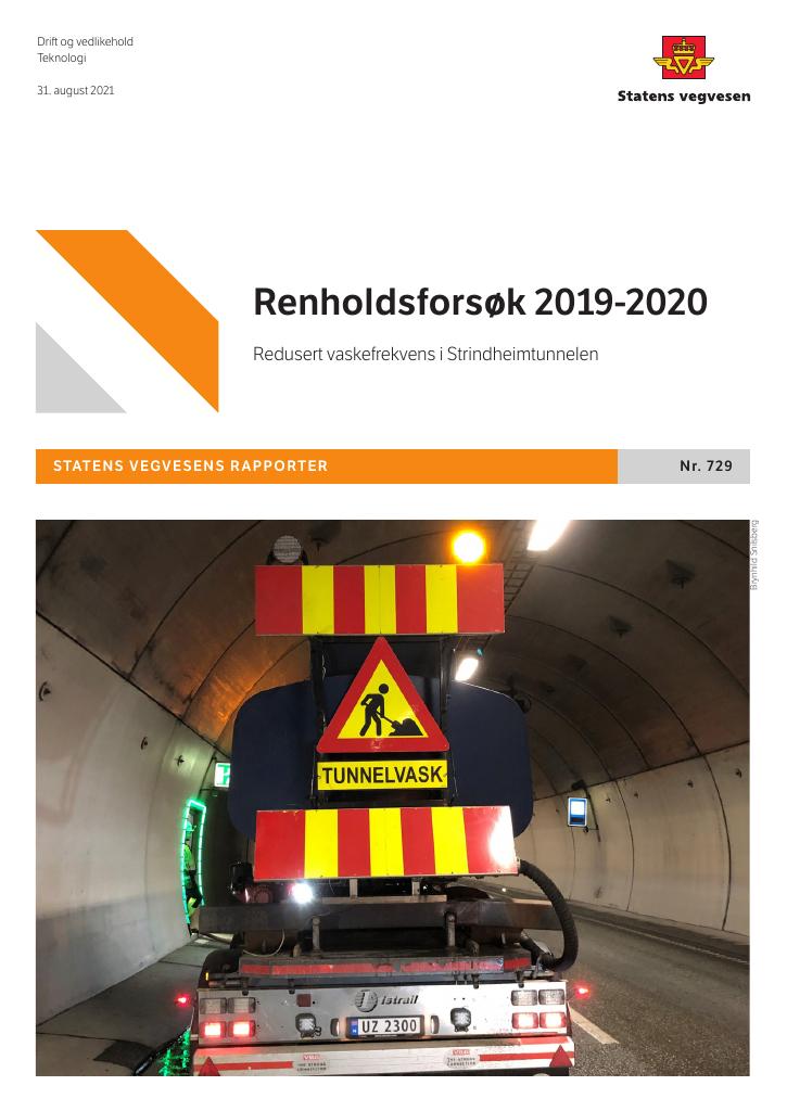 Forsiden av dokumentet Renholdsforsøk 2019 - 2020